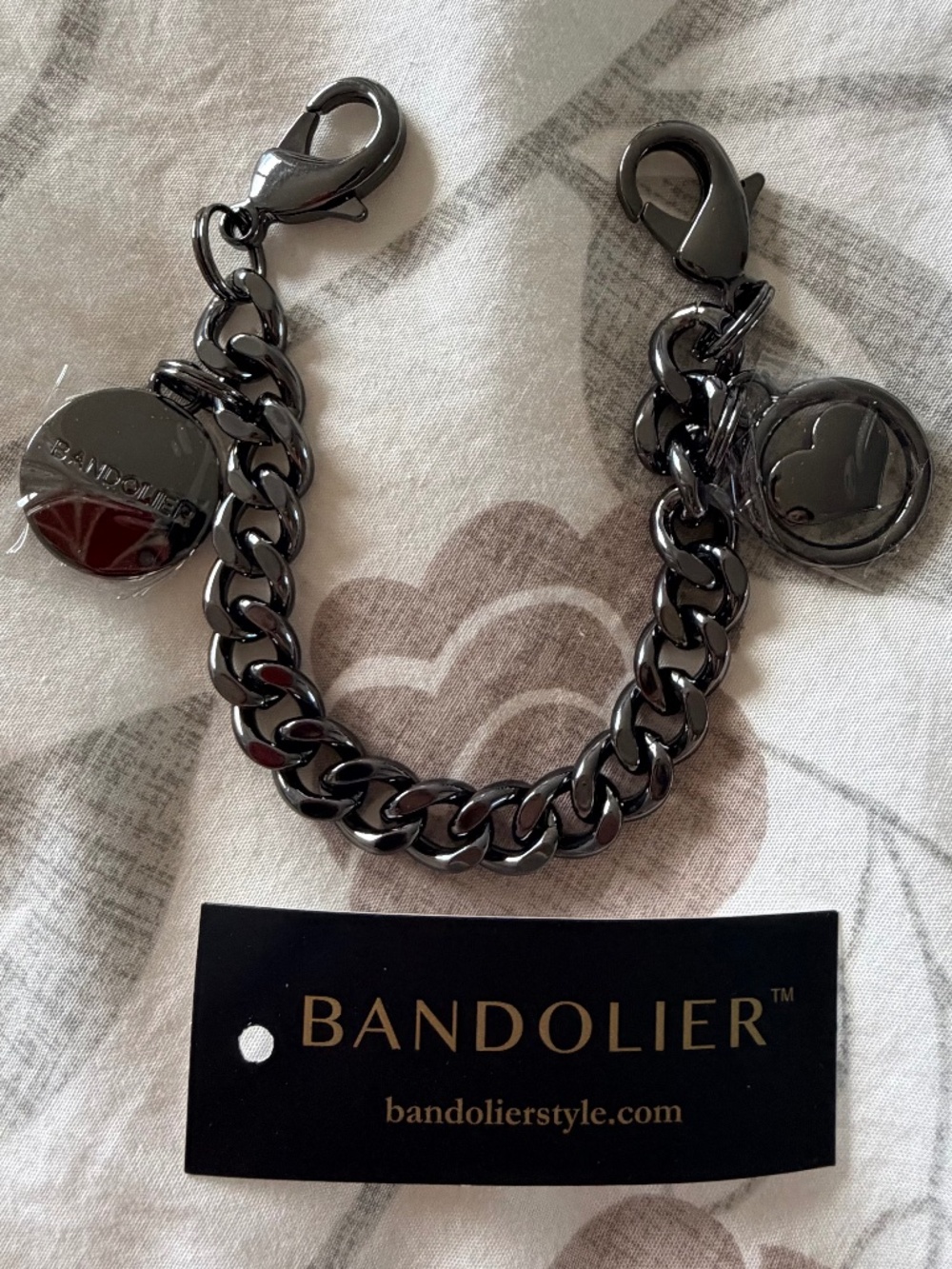 NWT Bandolier Charm Wristlet (Pewter)